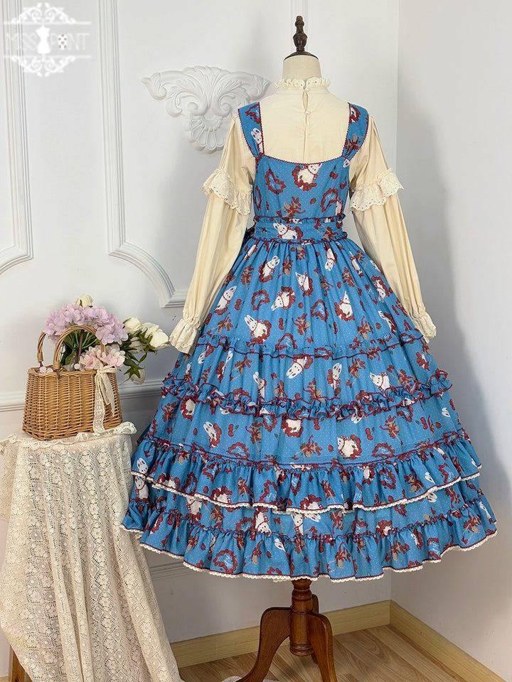 Miss Point~Forest Berry Bunny~Sweet Lolita JSK Elegant Bunny Print Dress 41972:721044