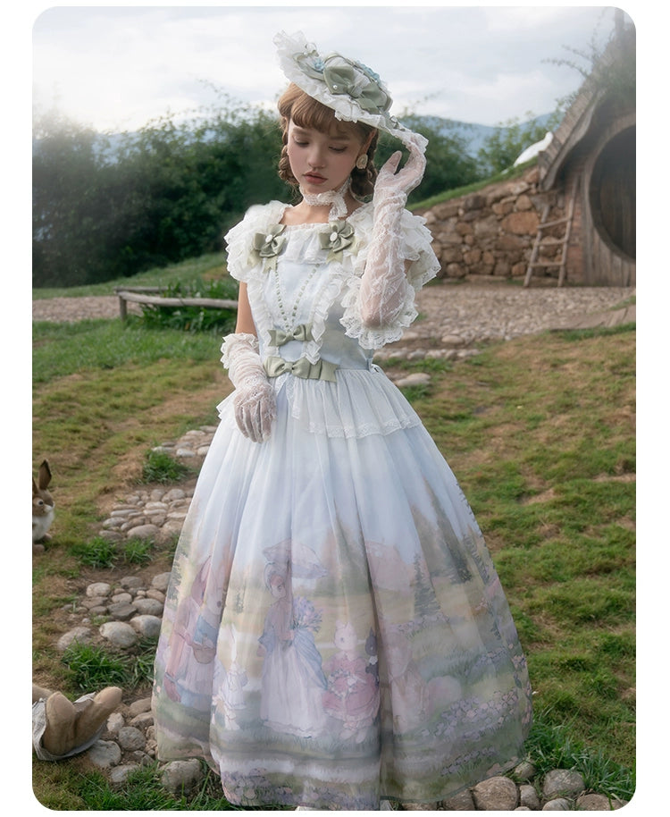 Summer Fairy - IP Collab Sweet Lolita Jumper Dress Flutter Sleeves OP