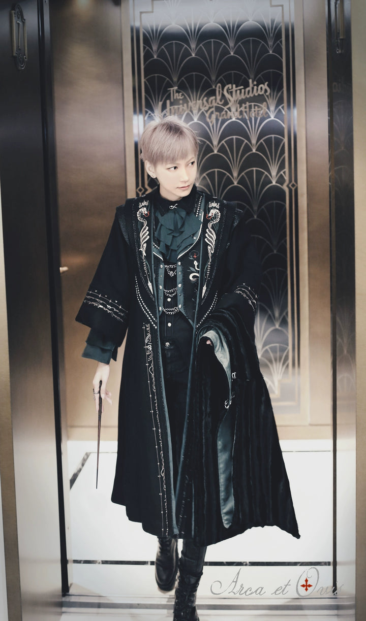 Arca et Ovis~Magic Academy G~Ouji Lolita Overcoat Embroidered Gothic Prince Long Coat