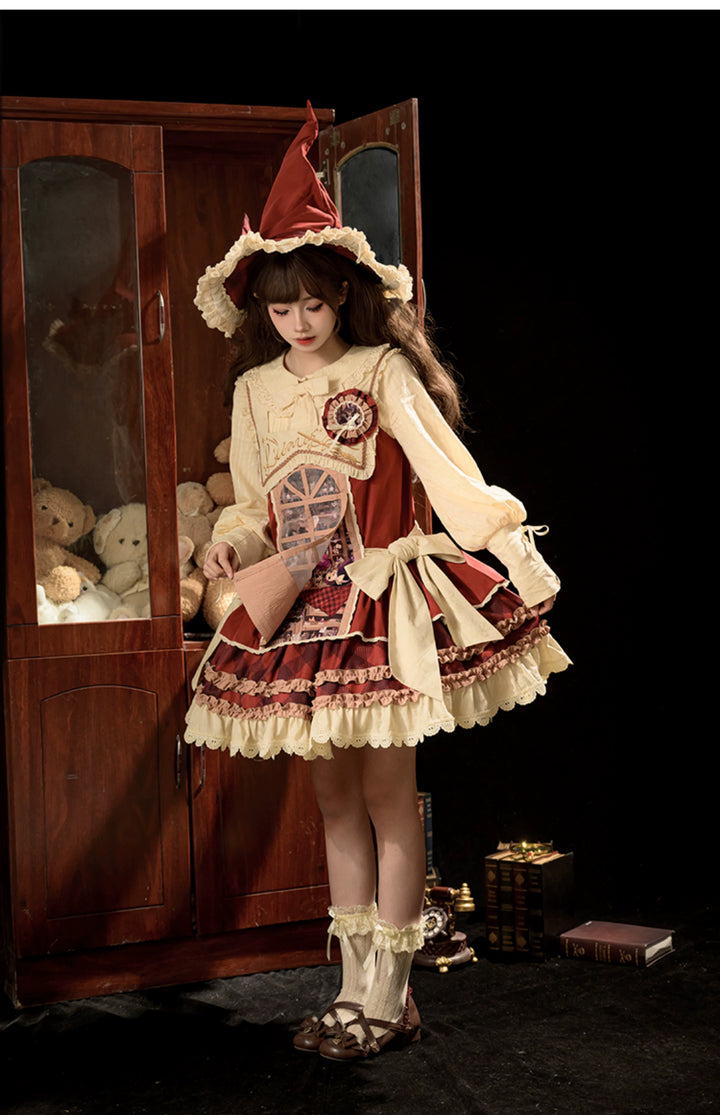 Sweetheart Vending Machine~Magic Grocery Store~Sweet Lolita Salopette Dress and Accessory Set   