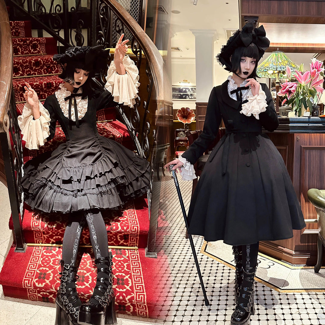 Susin Lolita~Moonlit Rose~Gothic Lolita OP Dress Winter Wool Lolita Overcoat   