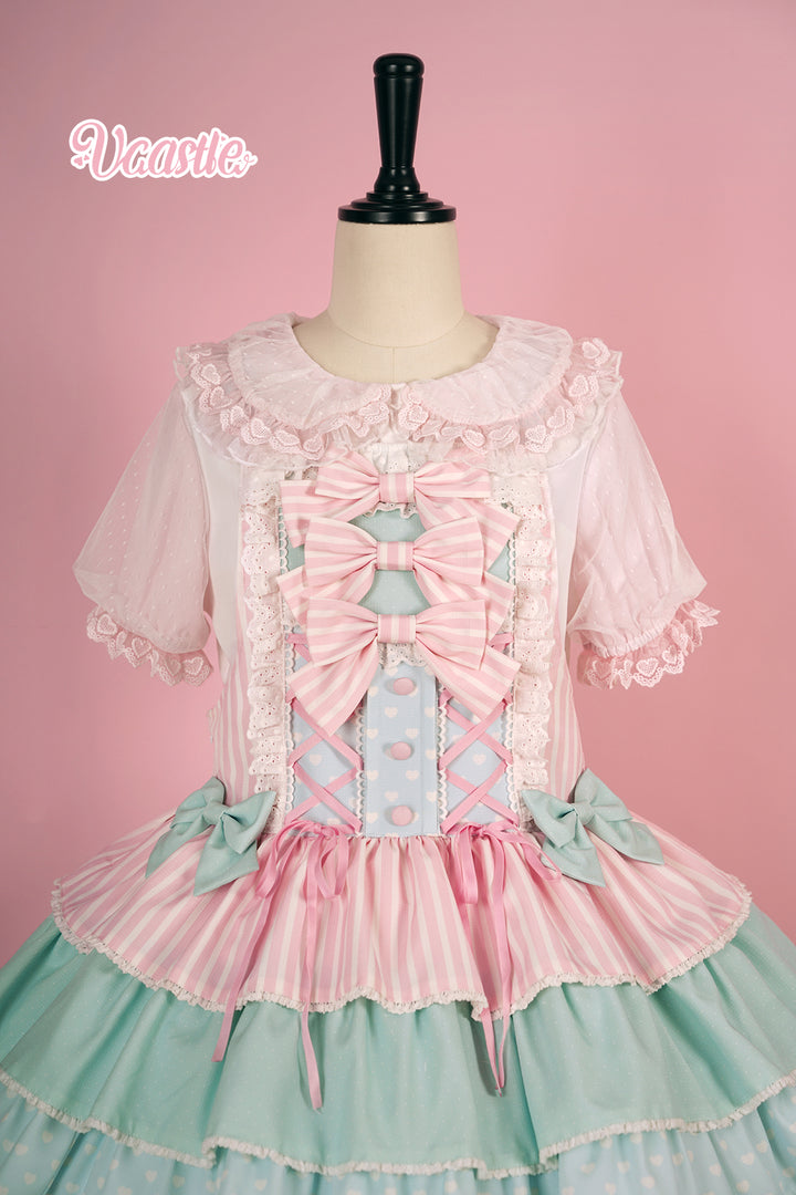 Vcastle~Unicorn Sugar Party~Kawaii Lolita Salopette Suit with Unicorn Hood 42110:726732