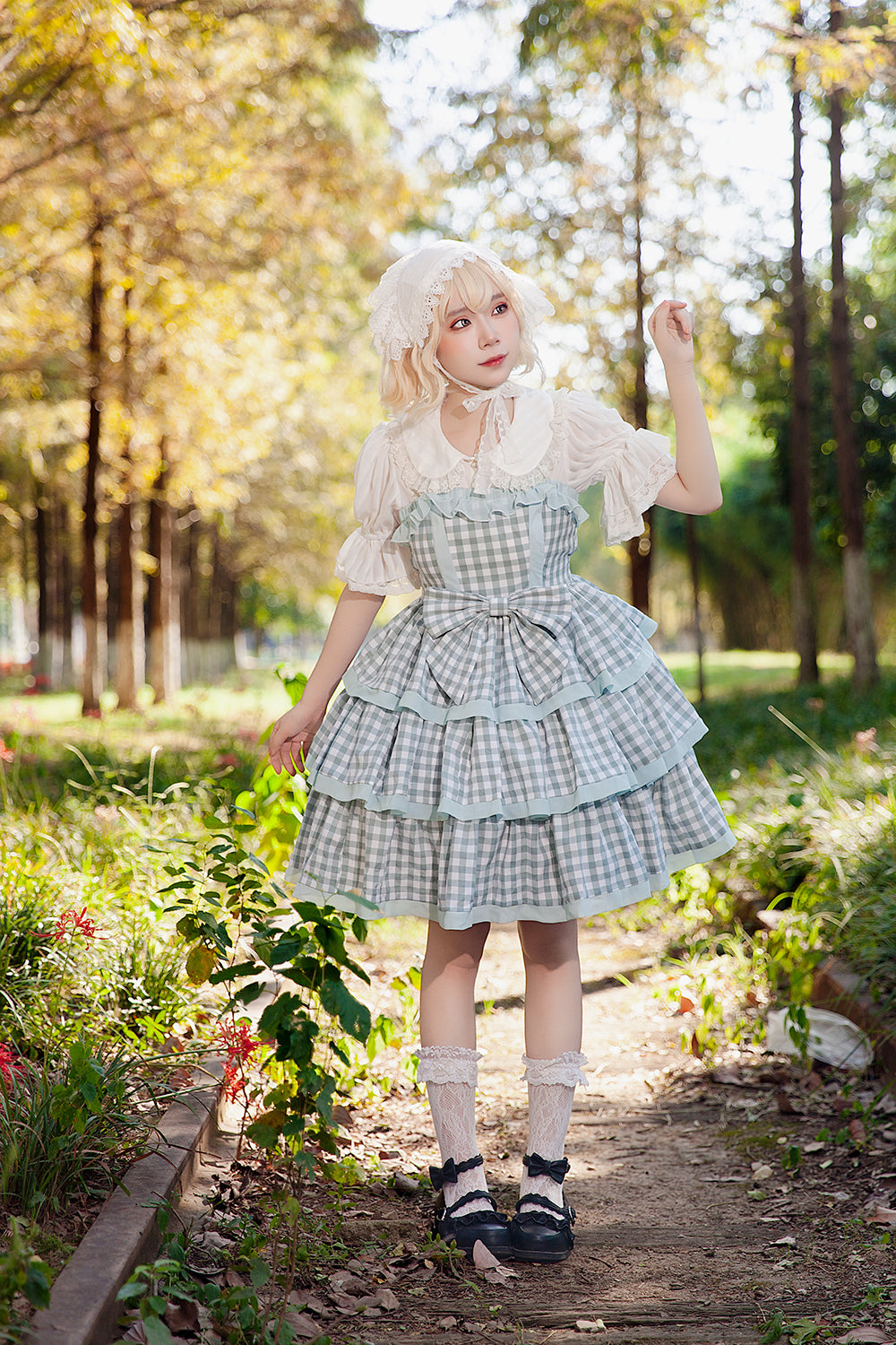 Infanta~Cloth Cat~Kawaii Lolita JSK Multi-Color Tiered Ruffles Dress 42774:753068