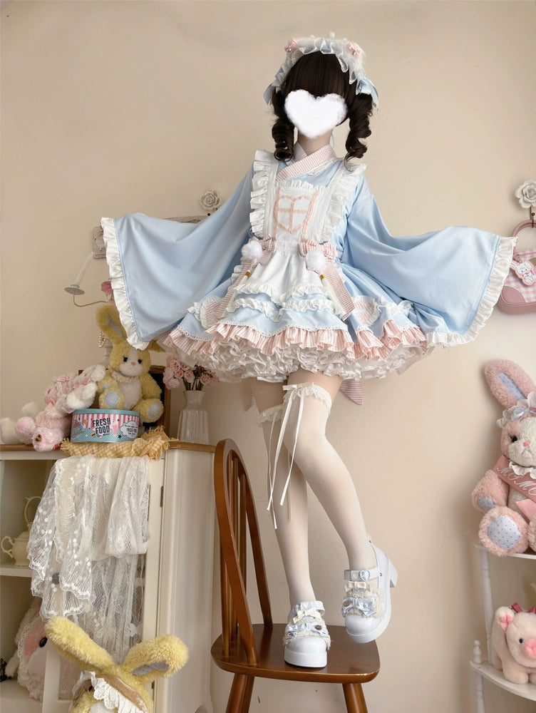 Hanguliang~Sweet Meow Nurse~Maid Lolita Skirt Set Kawaii Lolita Dress   