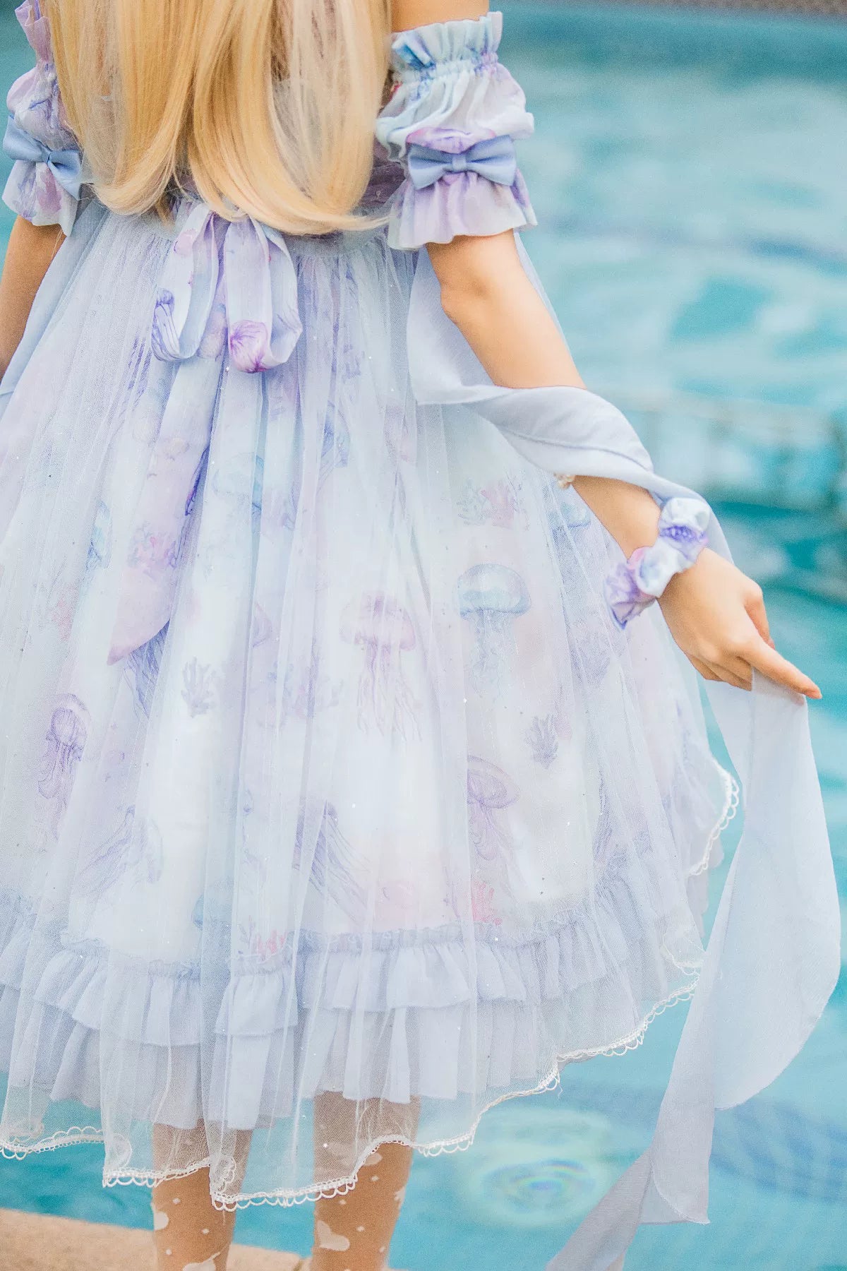 Coral Jellyfish - Sweet Lolita High-waist JSK Dress, Jellyfish & Coral Print 44906:827415