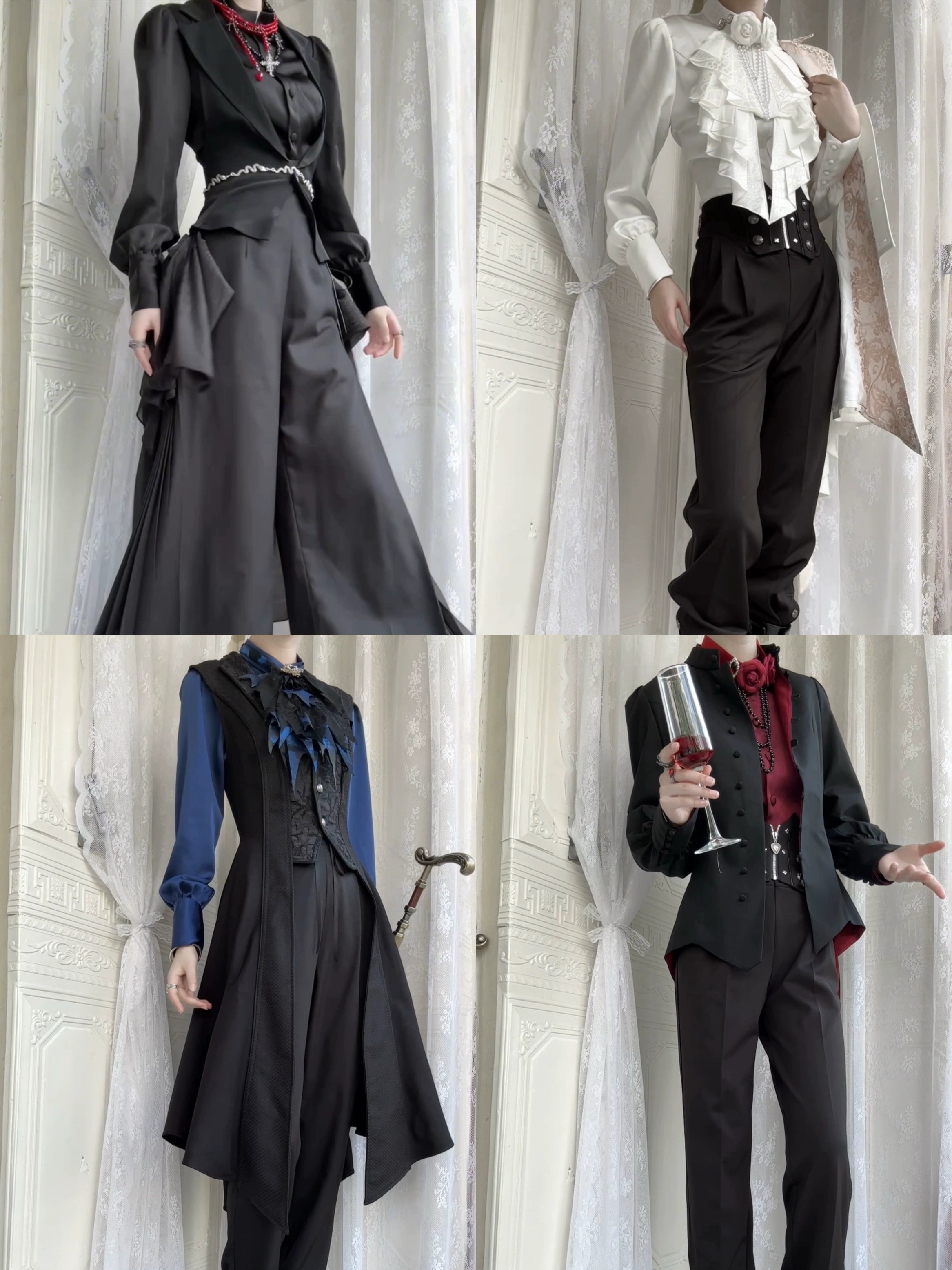 LetterfromGod - Night Guardian - Acetate Ouji Lolita Shirt With Split Hem/Adjustable Strap