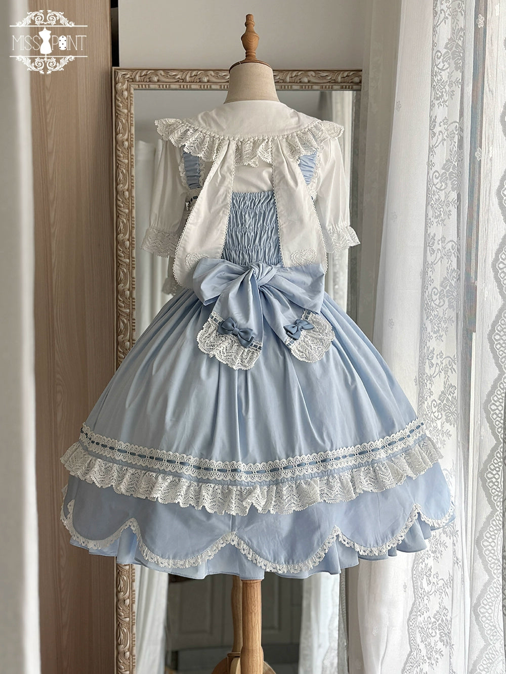 Vintage Petal Rabbit - Cotton Old School Lolita JSK Dress With Petal-Shaped Hem 43136:769646
