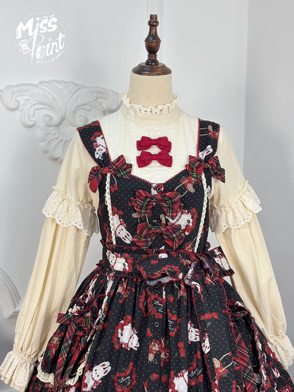 Miss Point~Forest Berry Bunny~Sweet Lolita JSK Elegant Bunny Print Dress 41972:721060