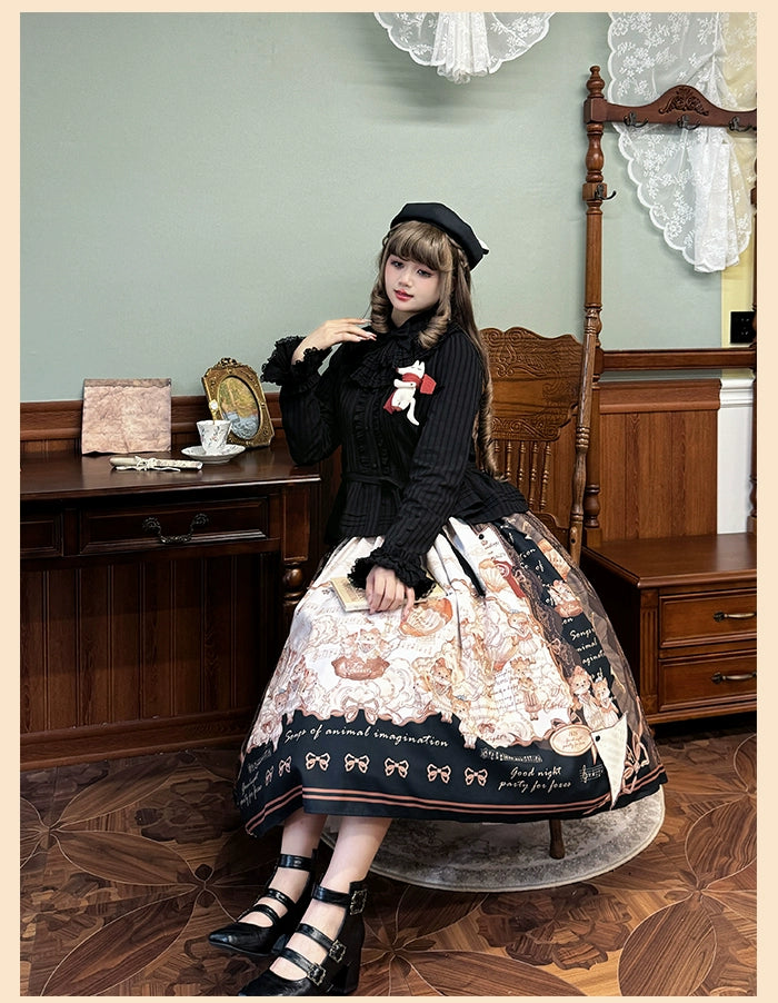 Alice Girl~Fox Band~Sweet Lolita Skirt Picture Book Style Dress