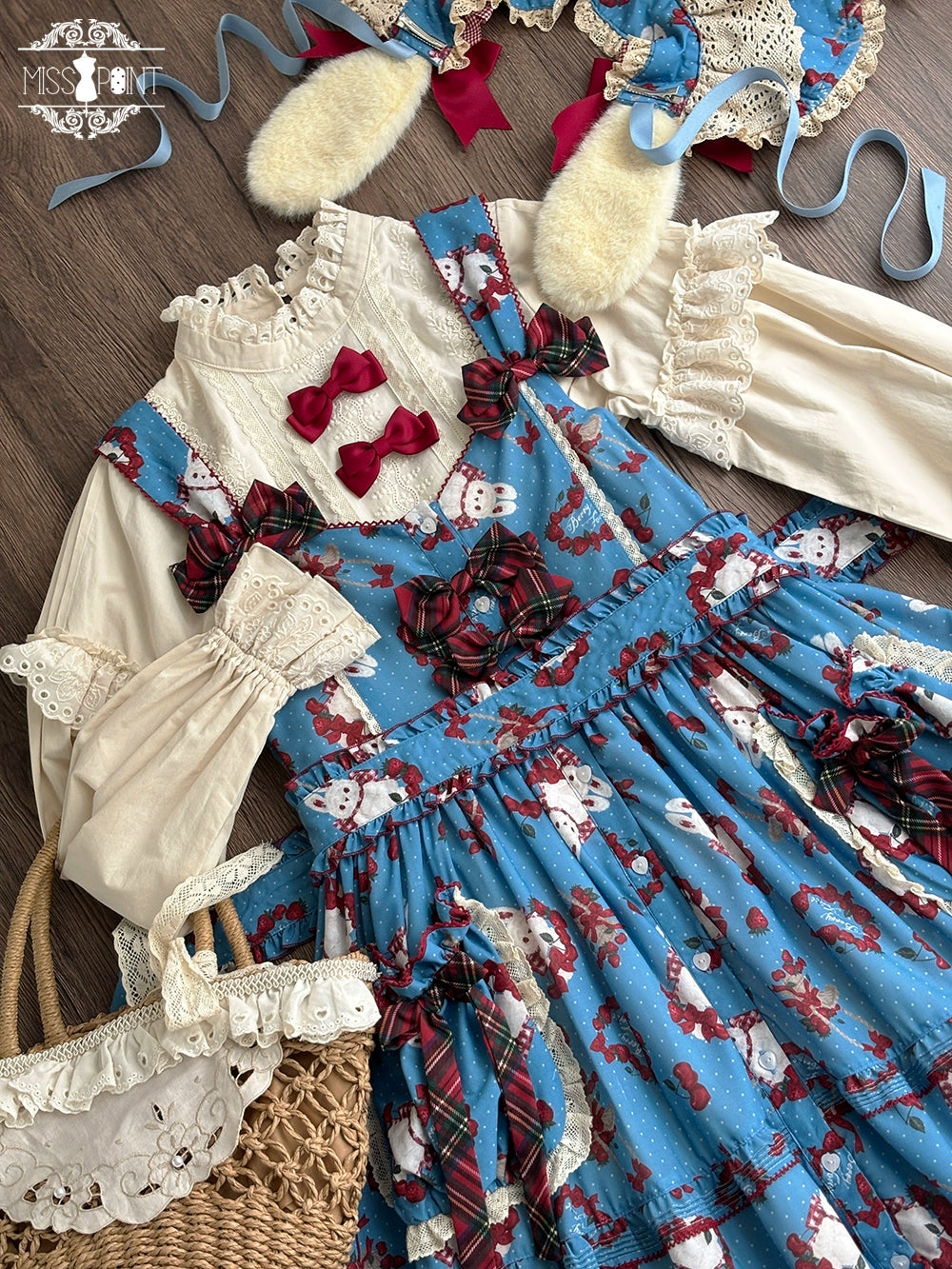 Miss Point - Forest Berry Bunny - Sweet Lolita JSK Elegant Bunny Print Dress 41972:720930