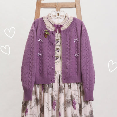 (BuyForMe) MIST~Hollow Out Long Sleeve Lolita Cardigan Multicolors S grape purple 