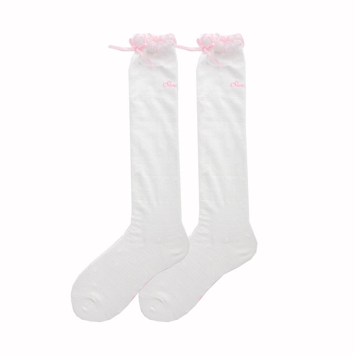 Roji Roji~Sweet Lolita Socks Cute Cotton Lolita Stockings Polka Dot free size Pink OTK socks 