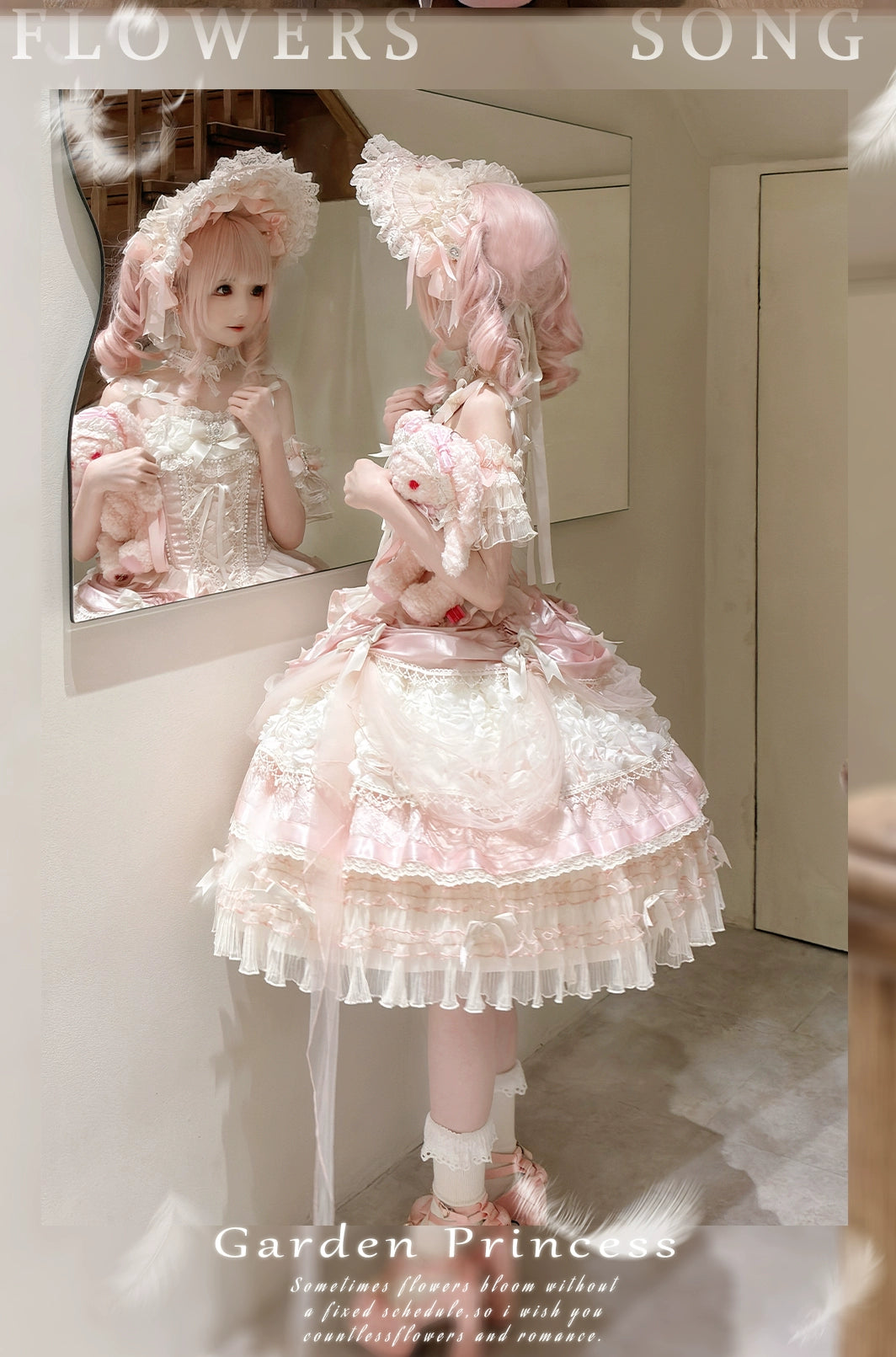 MieYe~Flowers Song~Classic Lolita JSK Dress Fishbone Dress with Tiered Skirt