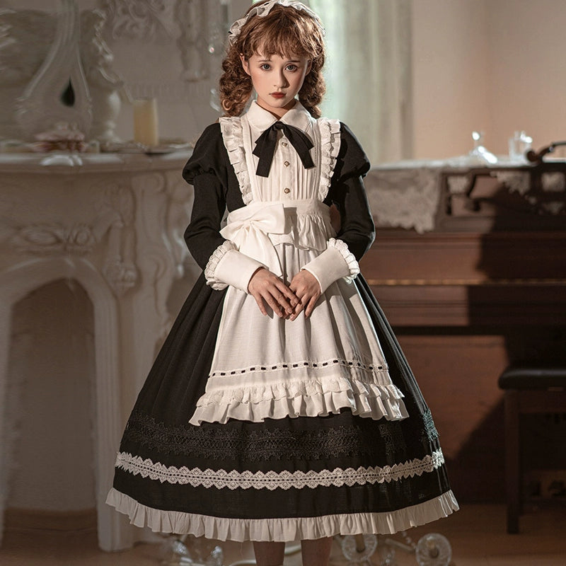 Sweet Date~Halloween Gothic Lolita OP Maid Lolita Dress Elegant Lolita OP   