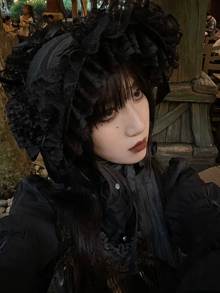 Honey Princess~Handmade Gothic Lolita BNT Halloween Lolita Hat   