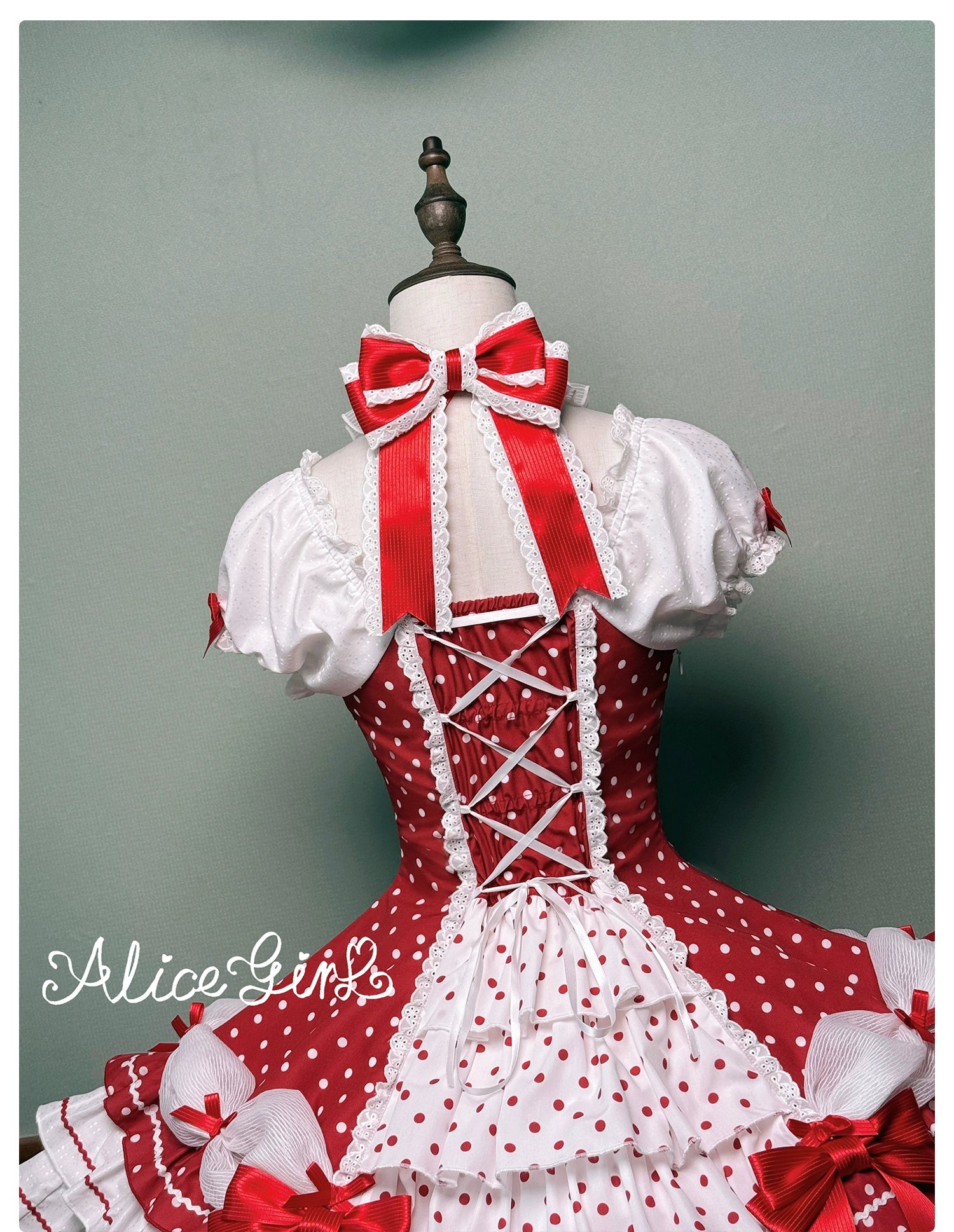 Alice Girl - Old School Polka Dots - Halter Neck Sweet Lolita OP Dress 43701:783541
