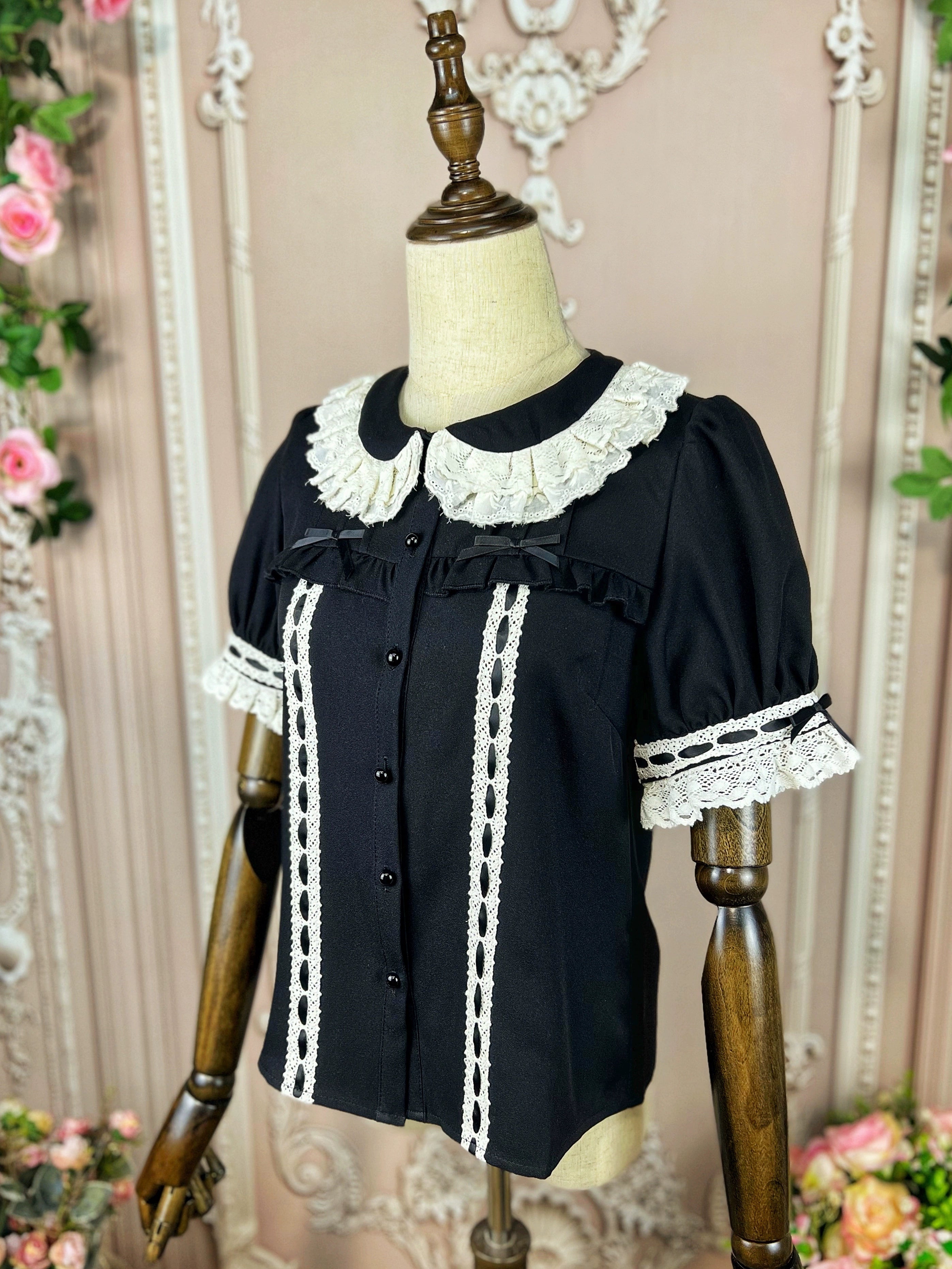 DMFS - Sweet Lolita Shirt Vintage Doll Collar Summer Top