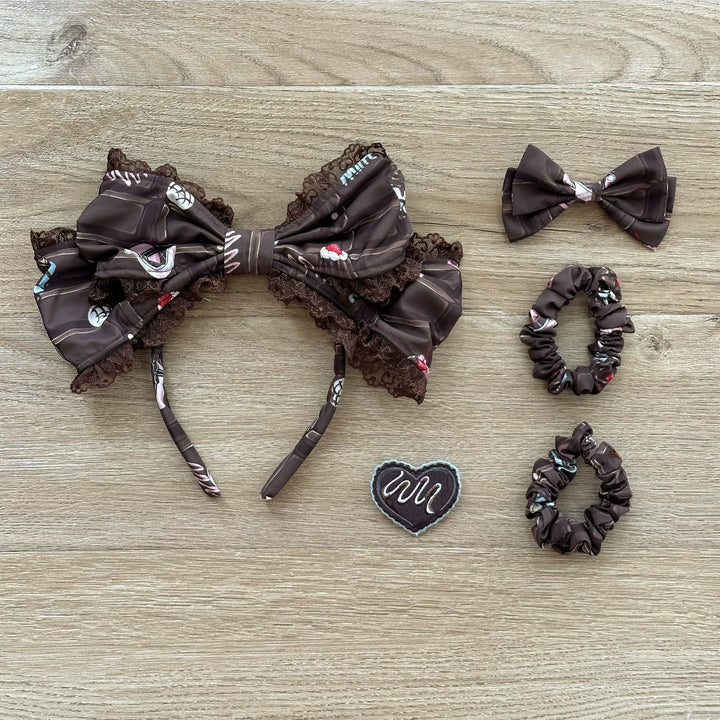 Sweet Dream Sheep~Chocolate Bear~Sweet Lolita Salopette High Waist Dress S Chocolate brown side clips + KC 