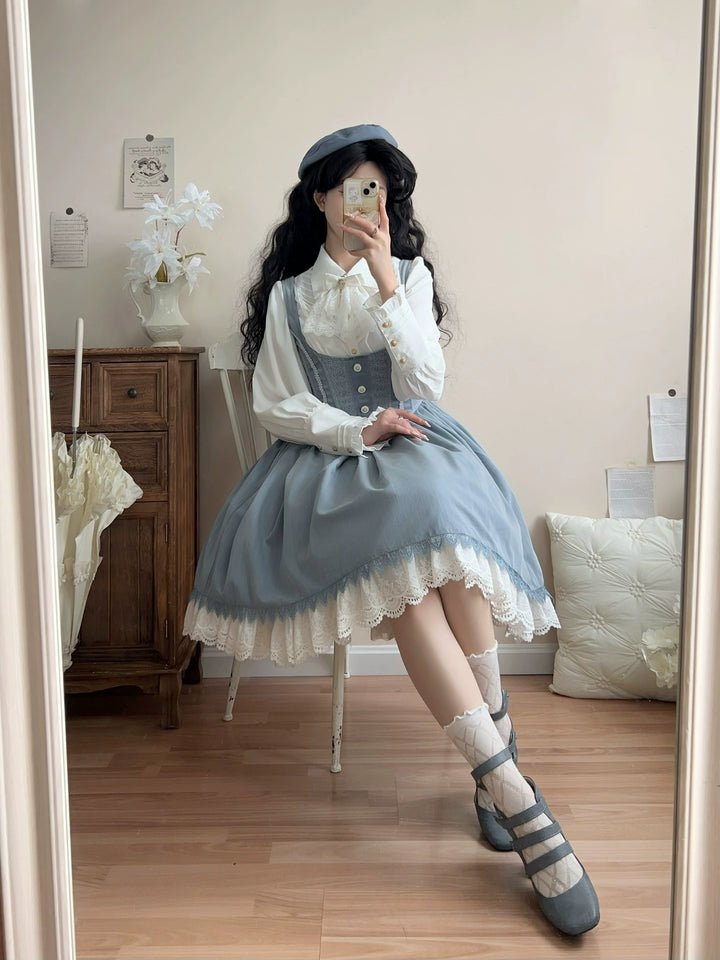 DMFS Lolita~Dreamland of Enchantment~Classic Lolita JSK Retro Bust-supporting Lolita Dress