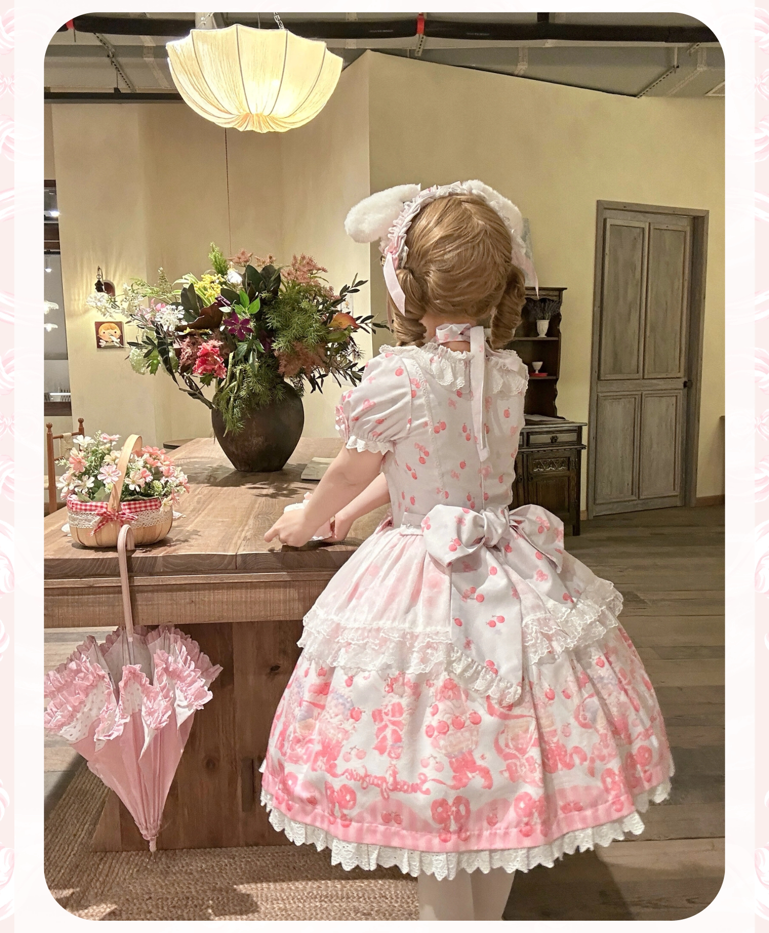 Cherry Parfait - Printed Sweet Lolita Dress, Macaron Colors