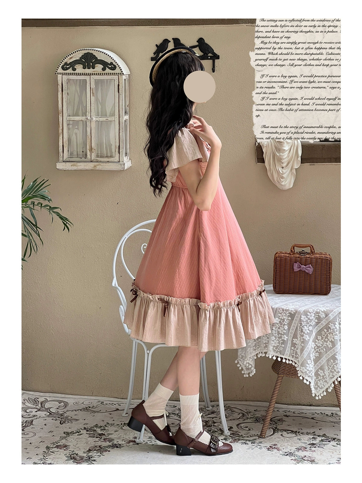 EESSILY~Cotton Plus Size Lolita OP Dress With Pockets & Detachable Bra Pads 43277:773521