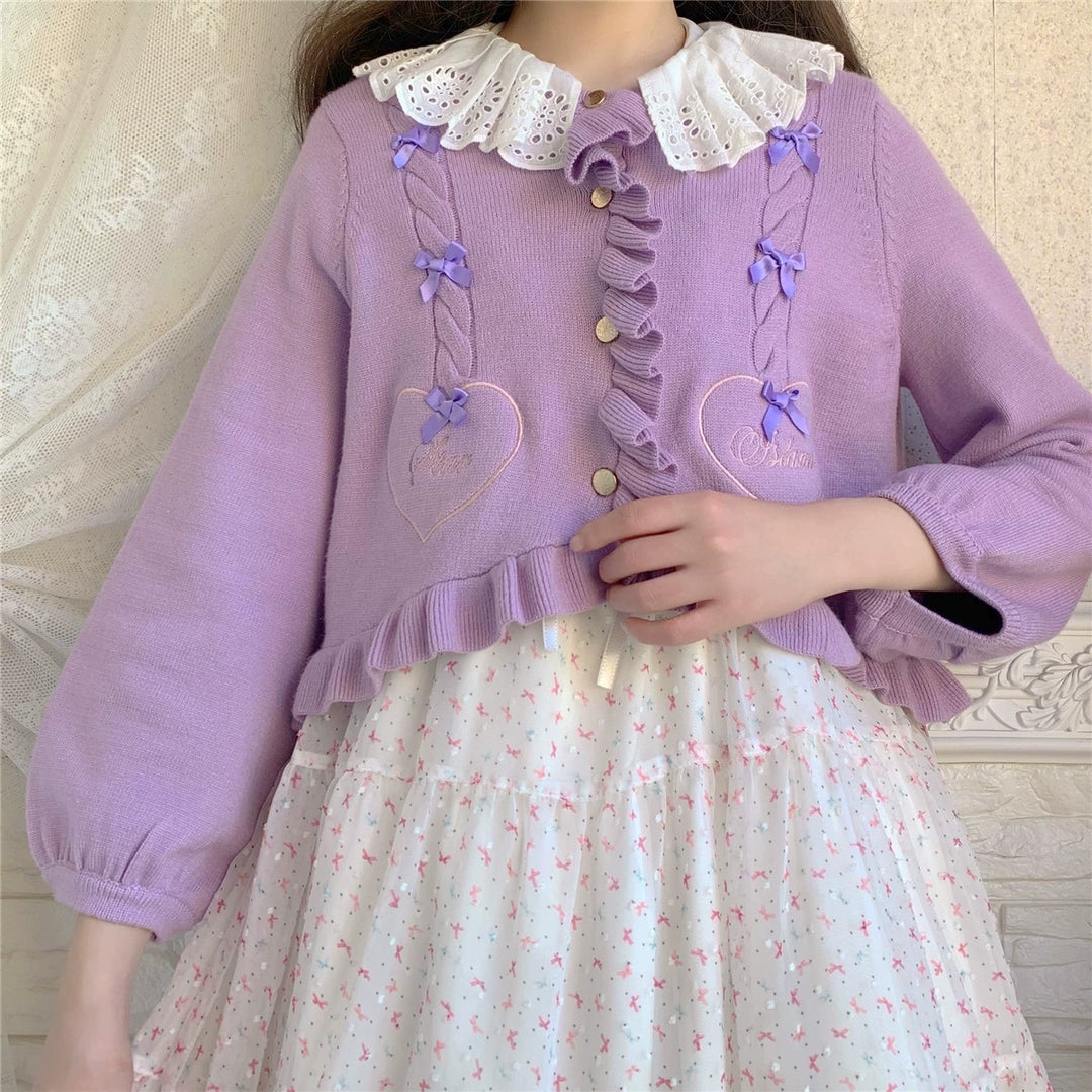 (BFM)Dark Star Island~Sugar Frost~Sweet Lolita Cardigan Knit Embroidered Sweater   