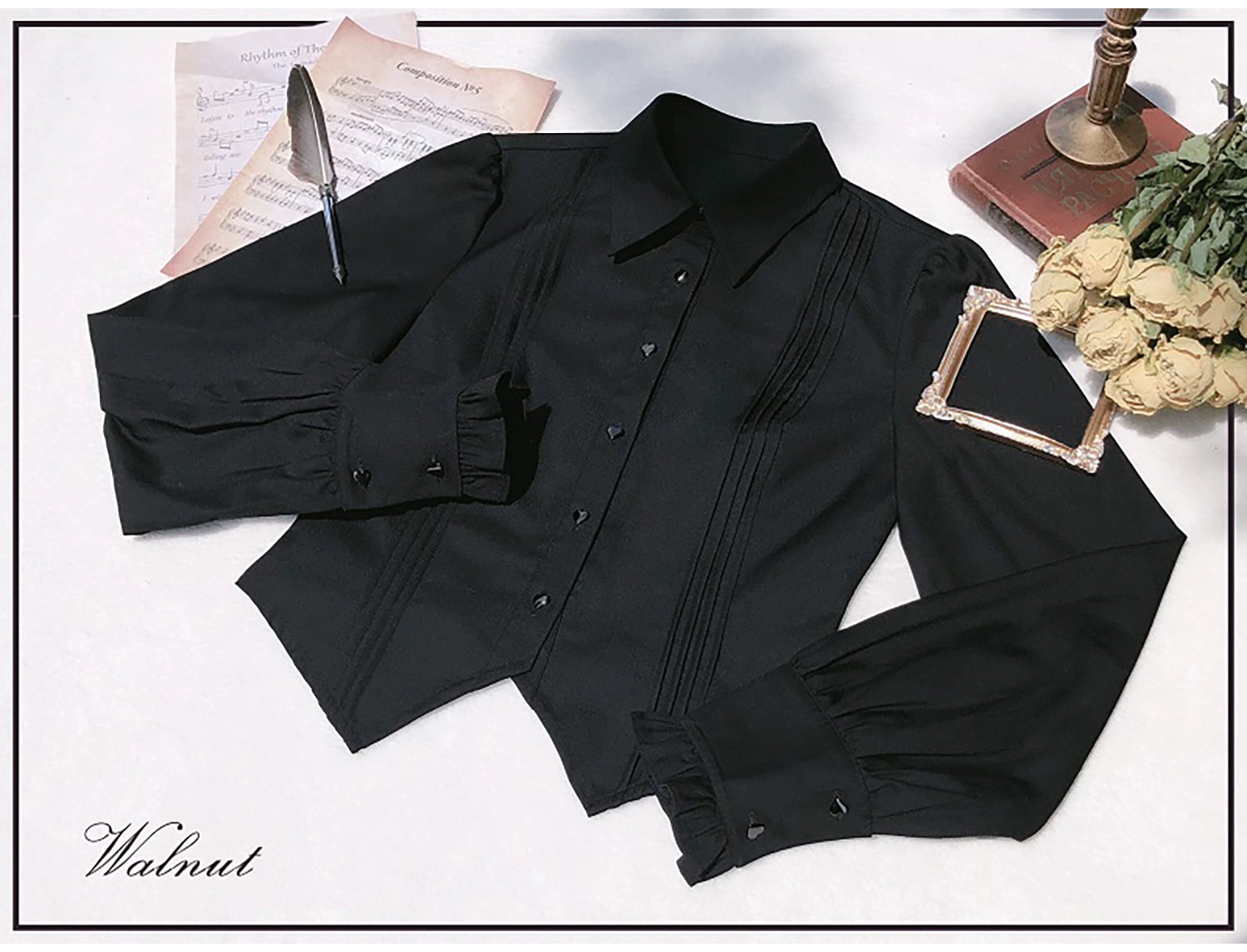 HuTaoMuJK - Madeleine - Classic Lolita JSK Suit Black Lolita Blouse and Coat