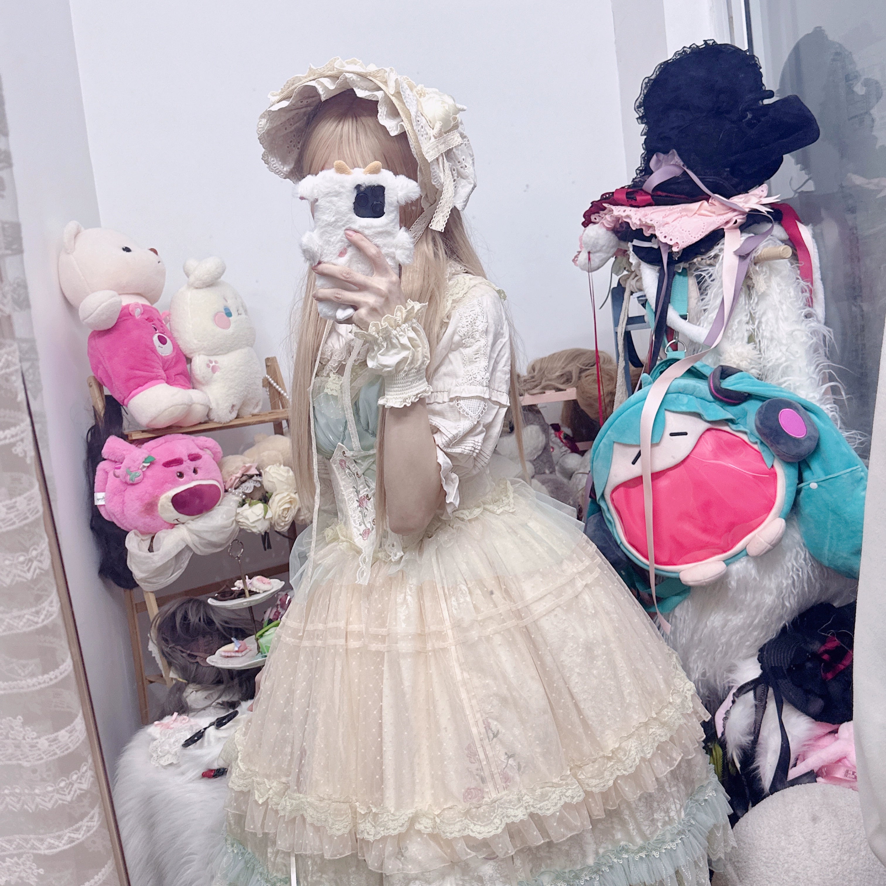 Chestnut Lolita~Gothic Lolita Bonnet Pure Cotton Hat 34010:440582