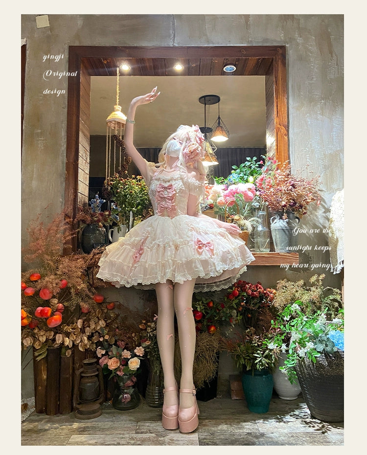 Sakurahime~Floral~Sweet Lolita Jumper Dress Ballet Style Halter JSK   