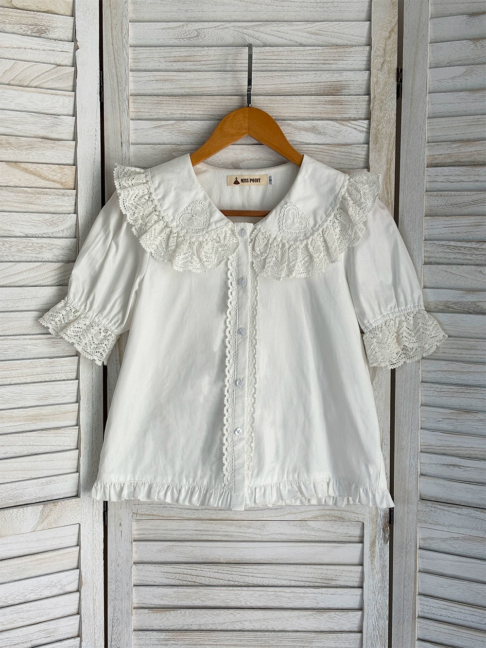 Miss Point~Vintage Petal Rabbit~Cotton Old School Lolita Blouse With Bunny Ear Customized Size (2XL L M S XL XS) 43137:767060