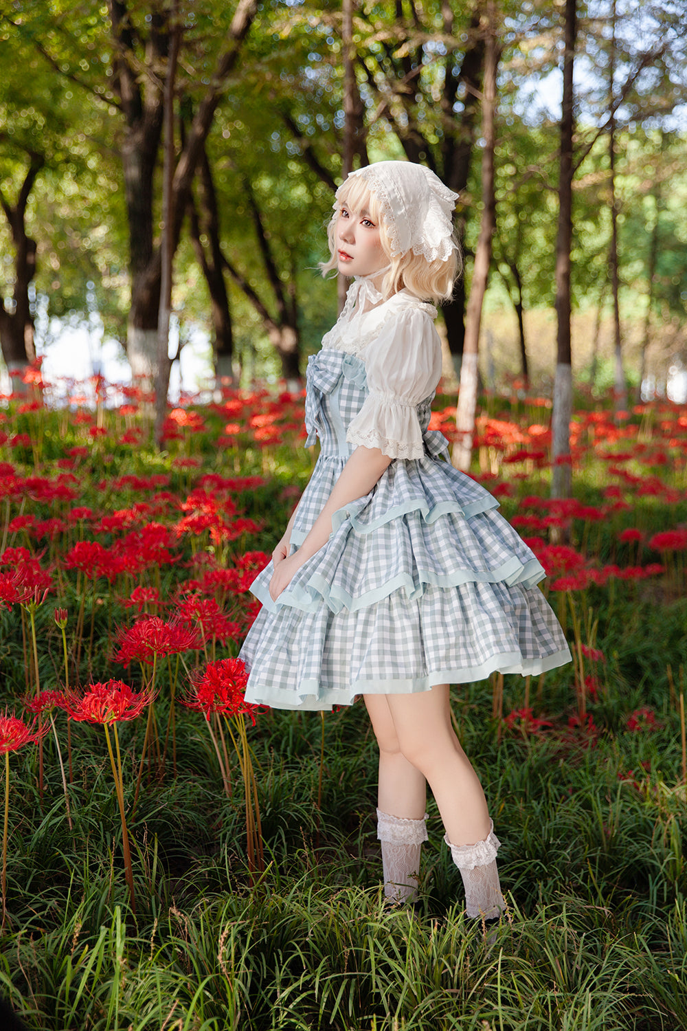 Infanta~Cloth Cat~Kawaii Lolita JSK Multi-Color Tiered Ruffles Dress 42774:753071