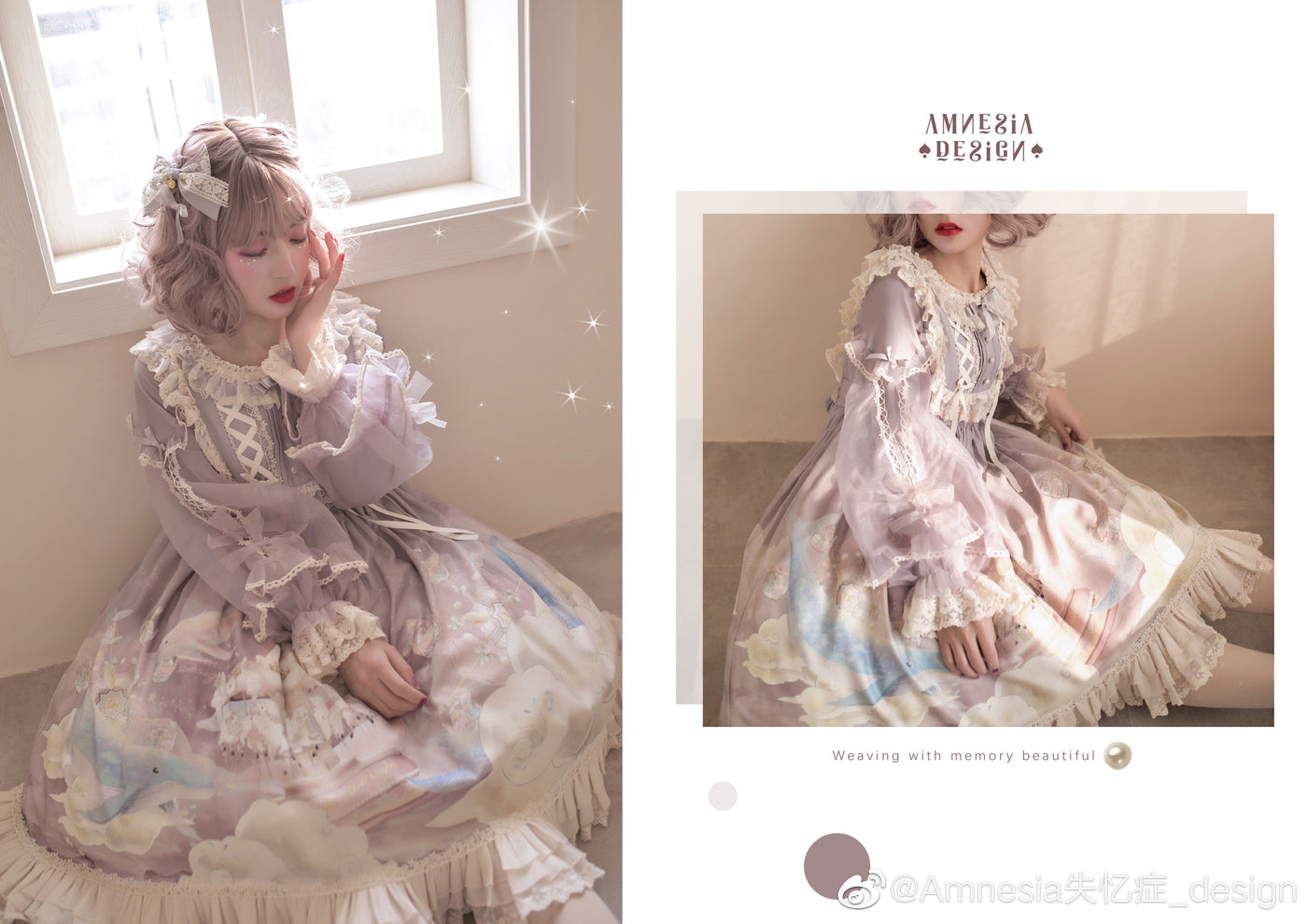 Amnesia~Dream Whale Island~Sweet Lolita Long Sleeve OP Multicolors   