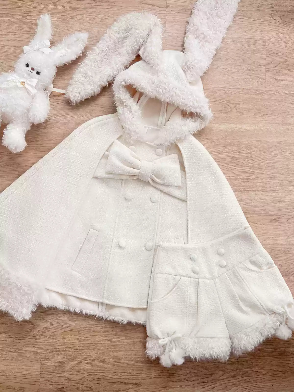Tan Tuan~Rabbit & Bear~Winter Kawaii Lolita Cape and Shorts (L M S) 41220:687966