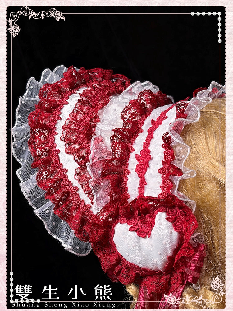 Shuang Sheng Xiao Xiong - Heart of Love - Lace Sweet Lolita Accessory Set 44308:803684