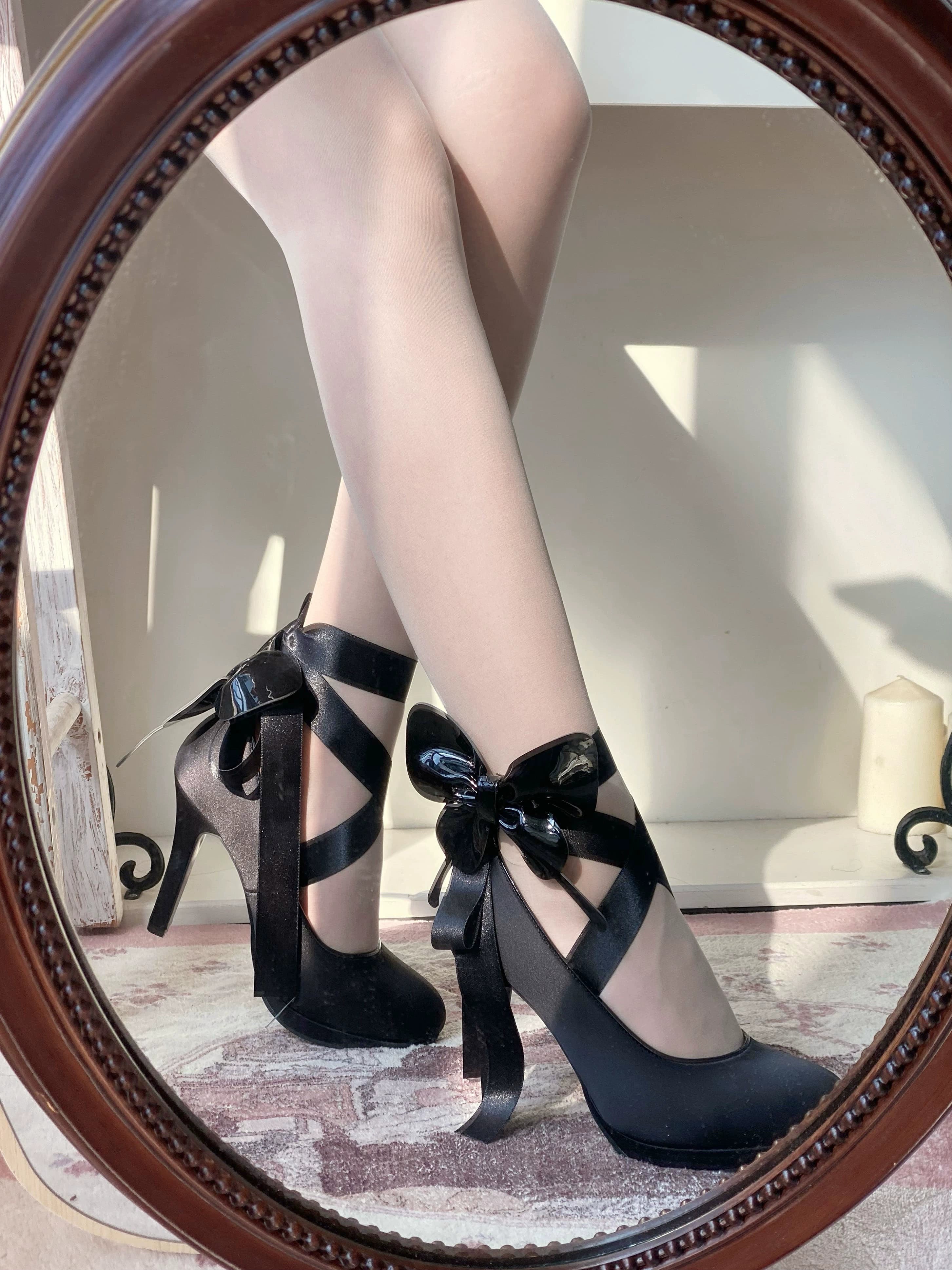 Pure Tea For Dream - Butterfly Specimen - Ballet Style Lolita Shoes Elegant Platform Lolita Heels