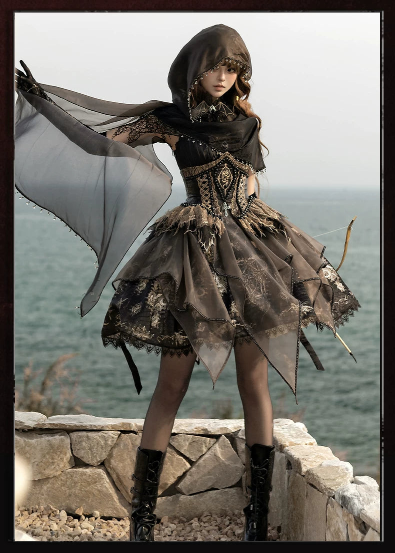 Bone Dragon - Gothic Lolita Corset JSK Dress Set with Embroidery 45654:856802