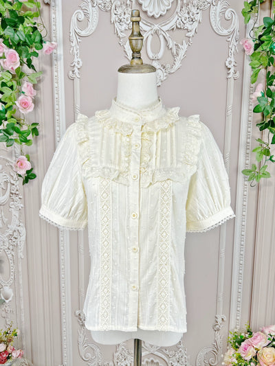 DMFS Lolita~Sweet Lolita Blouse Cotton Summer Short Sleeve Shirt   