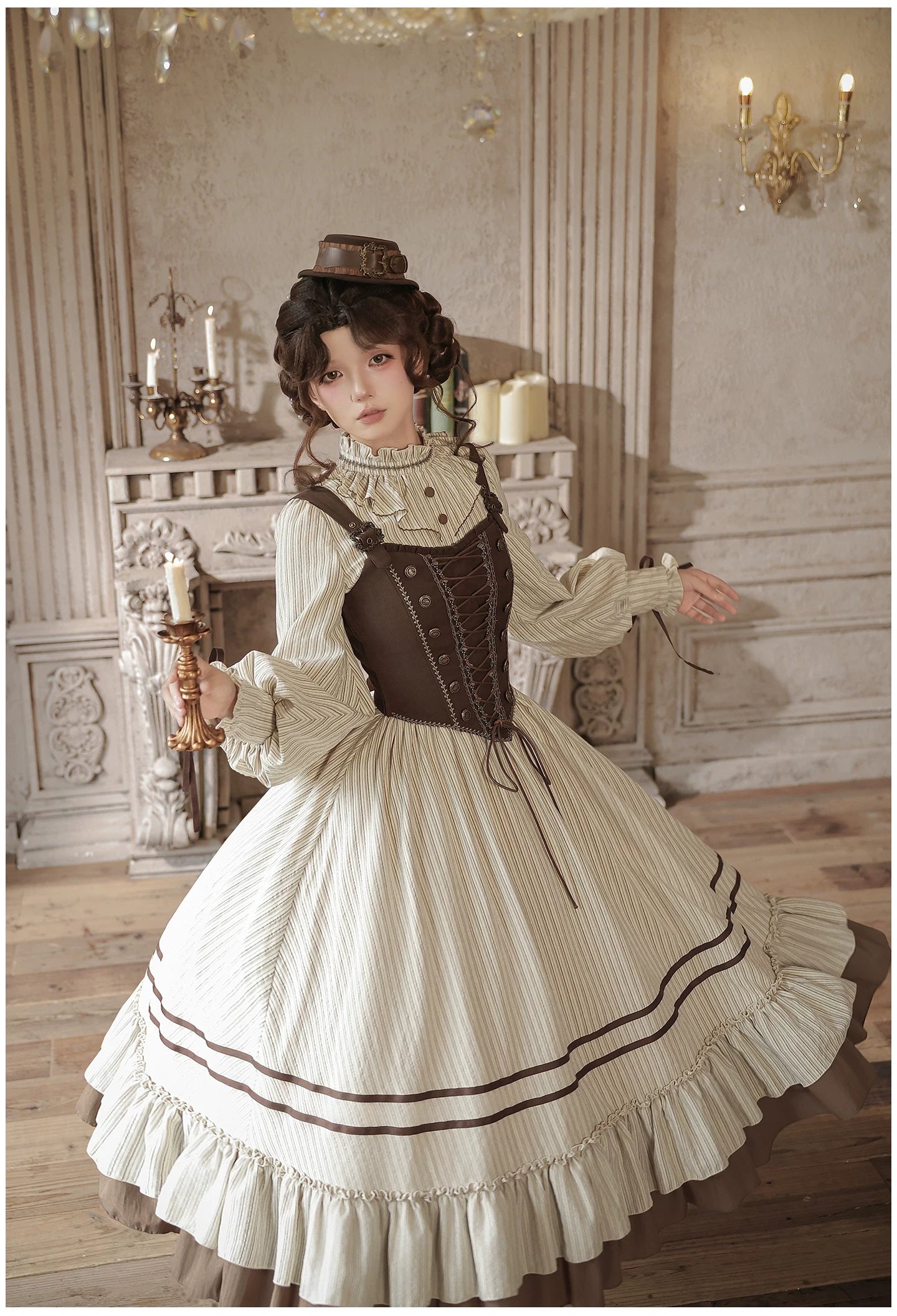 At Sunset - Fall Classic Lolita OP Dress Set, Bustier & Overlayer 45930:868529