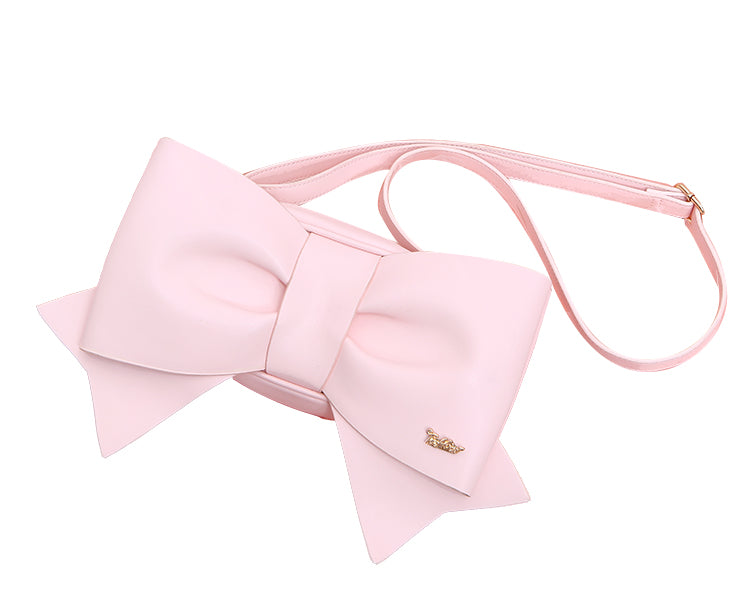 To Alice~Cute 3D Bow Lolita Bag Pearl Crossbody Handbag Light pink  
