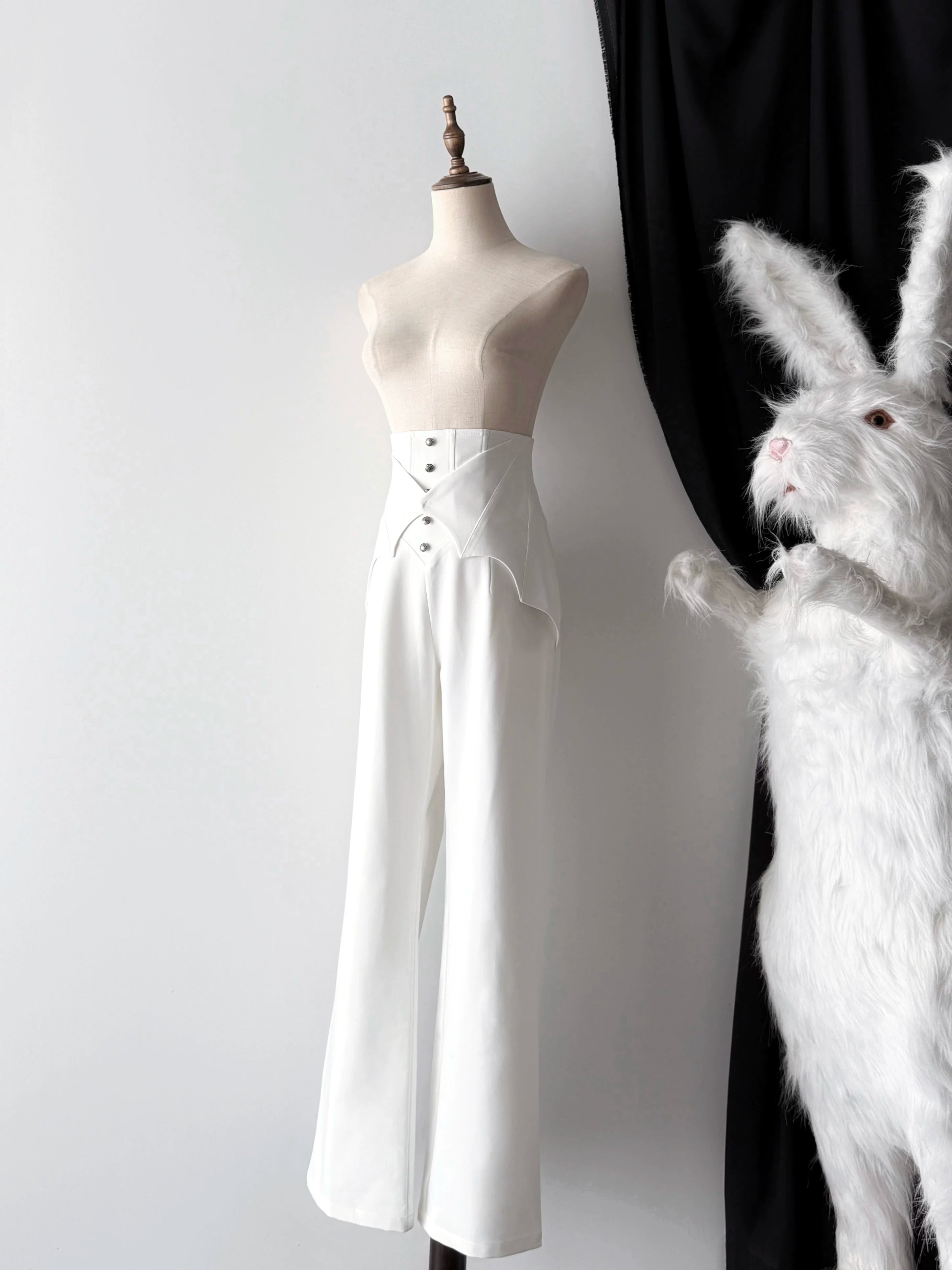 Earl of Drooping Wings - Ouji Lolita Flared Pants, Batwing Decoration 44550:812565