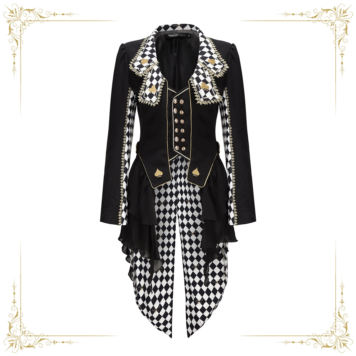Immortal Thorn - Lost Alice - Ouji Lolita Coat Checkered Prince Outwear Black S