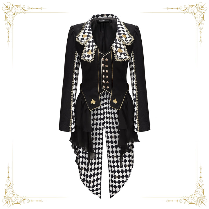 Immortal Thorn~Lost Alice~Ouji Lolita Coat Checkered Prince Outwear Black S