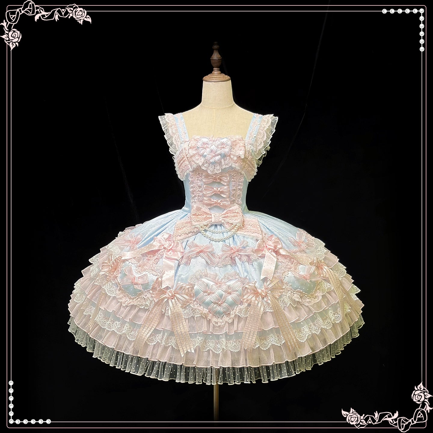 Shuang Sheng Xiao Xiong - Heart of Love - Sweet Lolita Wedding JSK, Bow Details 44306:803257