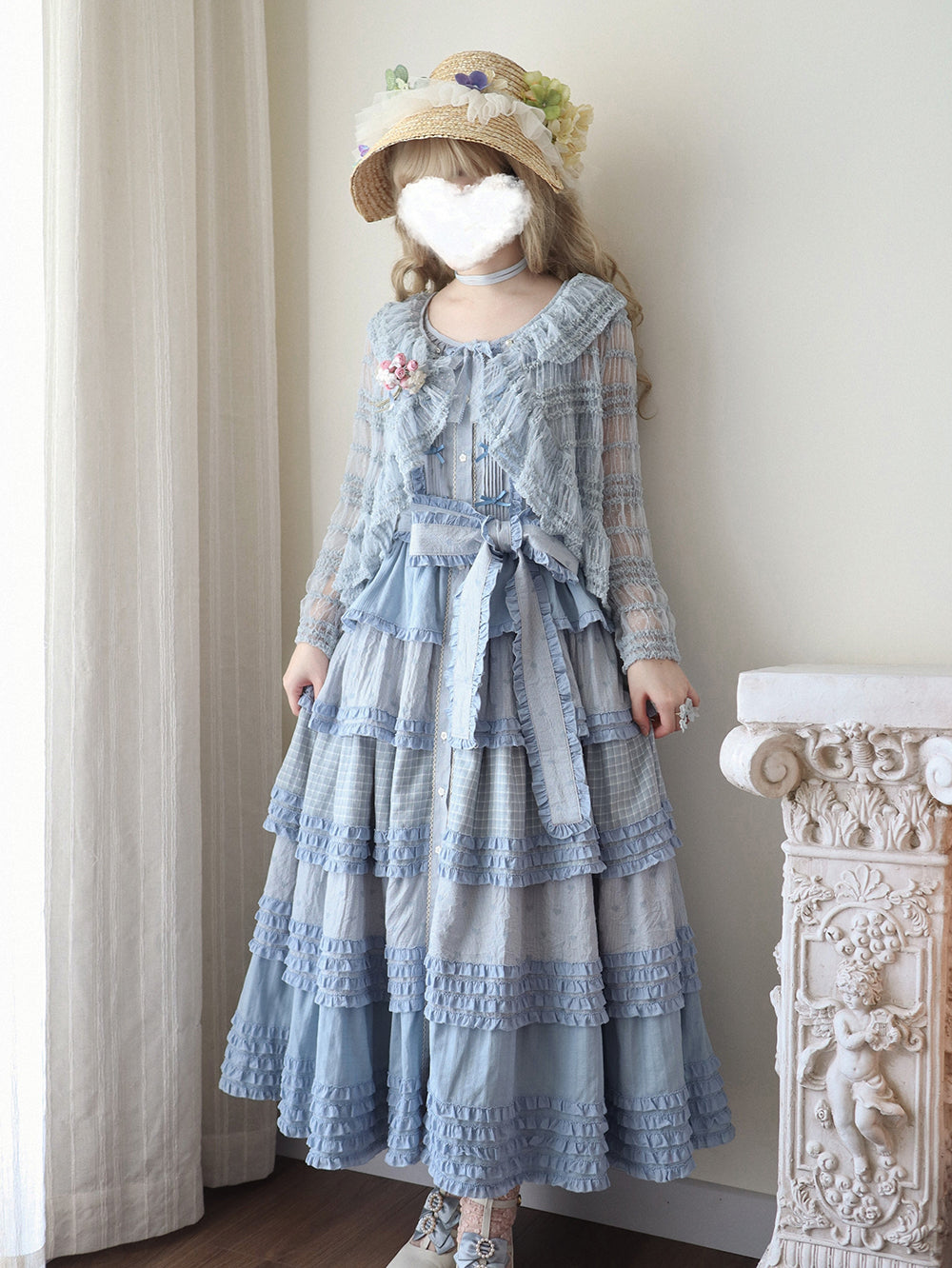 Miss Point~Garden Sunflower~Country Lolita JSK Five-Tiered Open Front Dress 42509:742495