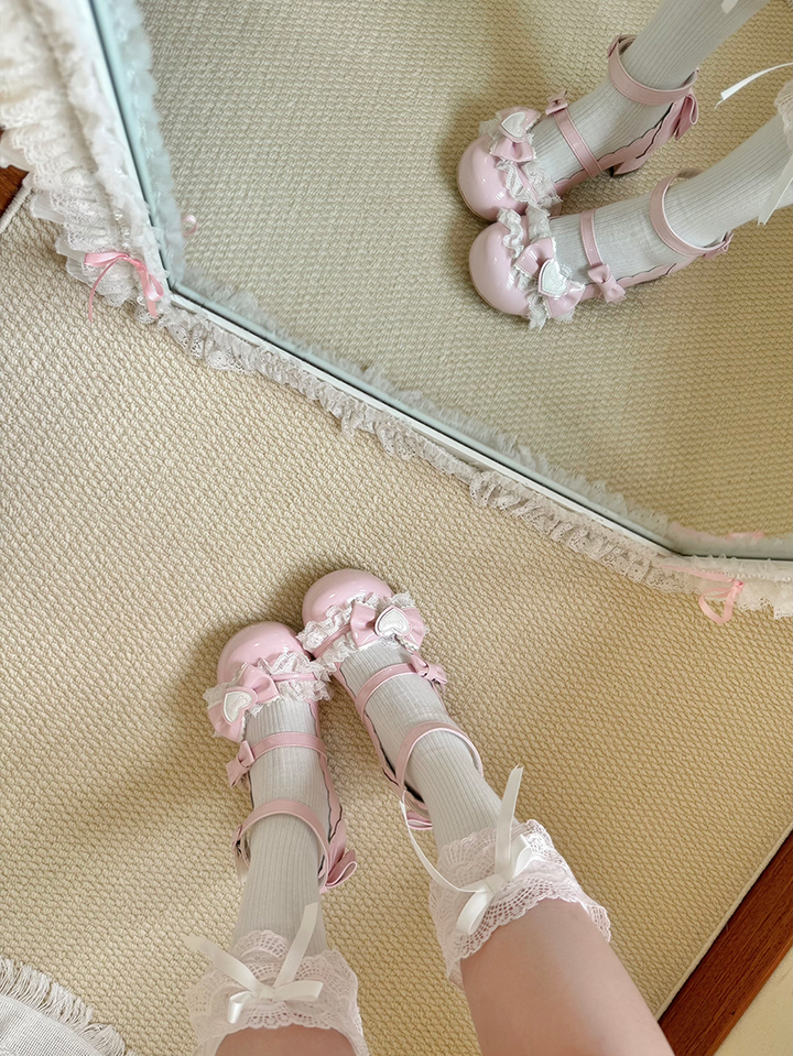 Aimee~Sakura~Sweet Lolita Heels Cute Mid-heel Mary Jane Shoes