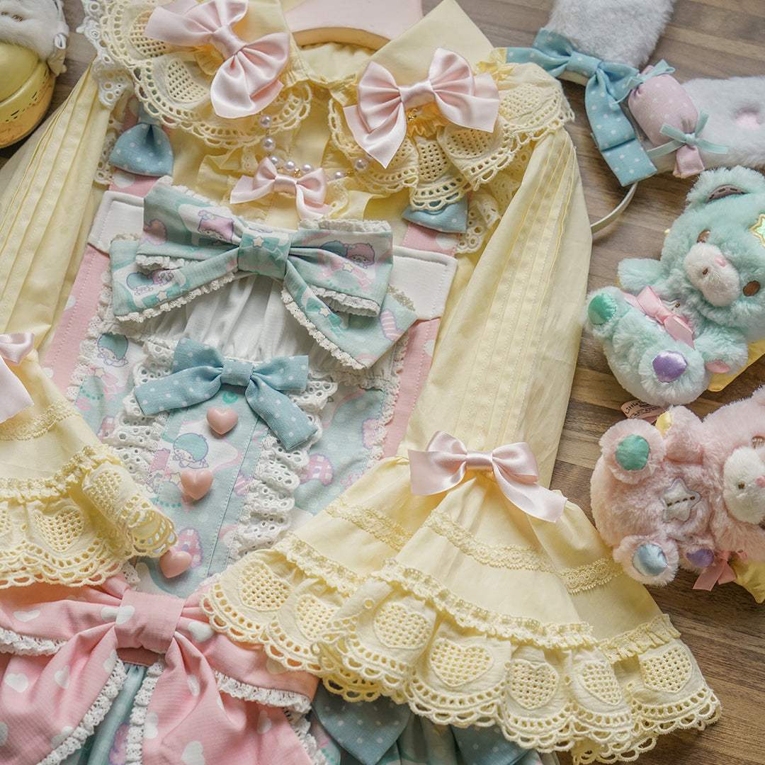 Vcastle~Sweet Crepes~Sweet Lolita Shirt with Princess Sleeves and Bow Chain 42109:726603