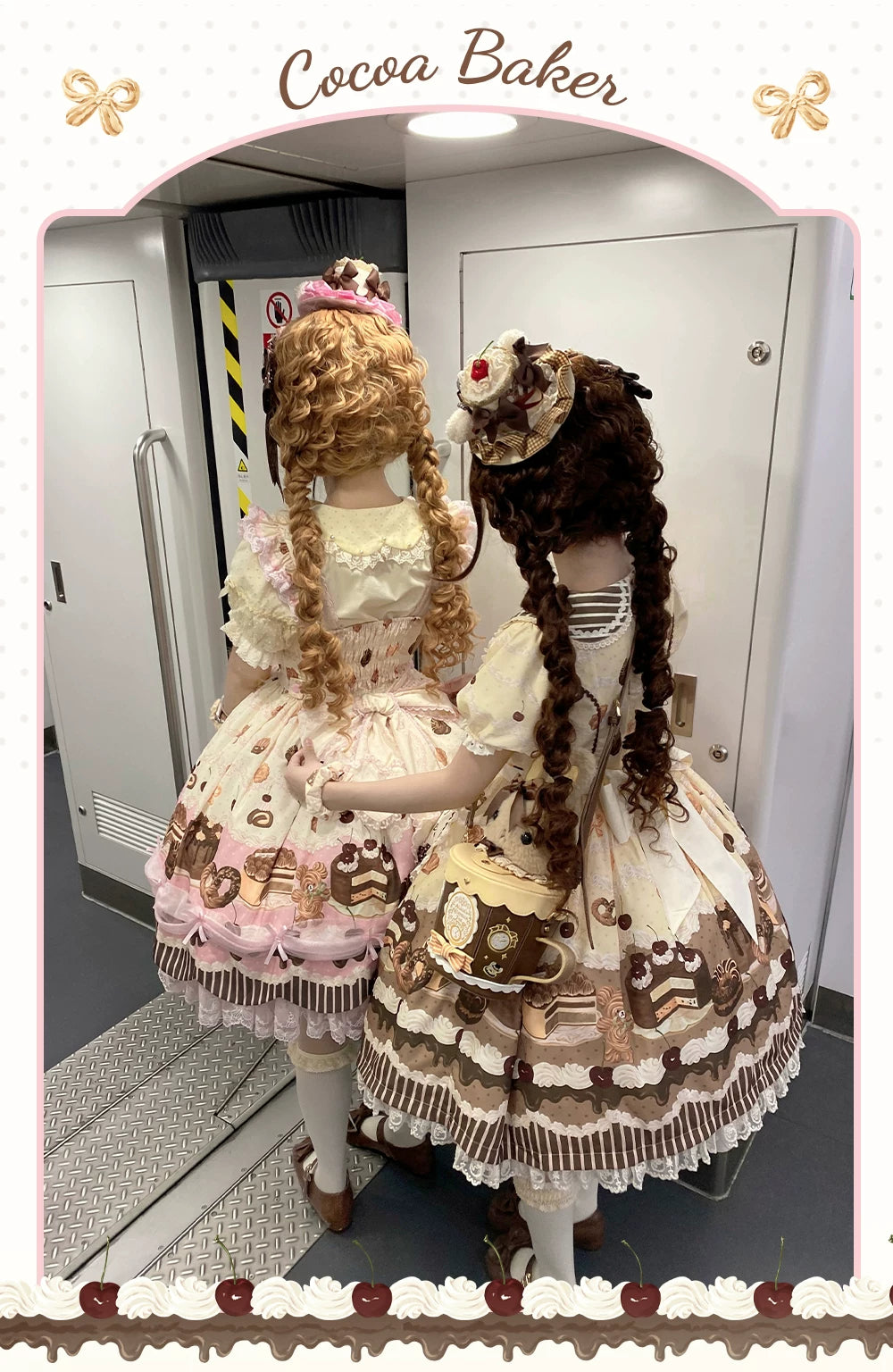 Cocoa Baker - Old School Lolita Dessert Printed OP & JSK Dress with Embroidery 45486:851006