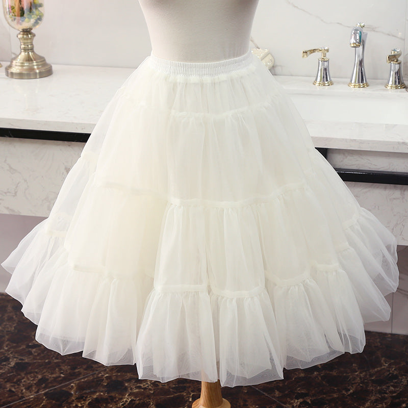 Manyiluo - Extended Boneless Glass Yarn Lolita Pannier white