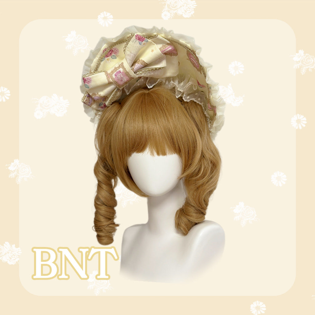 Discovering Treasures - Picture Frame Cat - Sweet Lolita Headdress Bow Decorated BNT and KC F BNT - Yellow