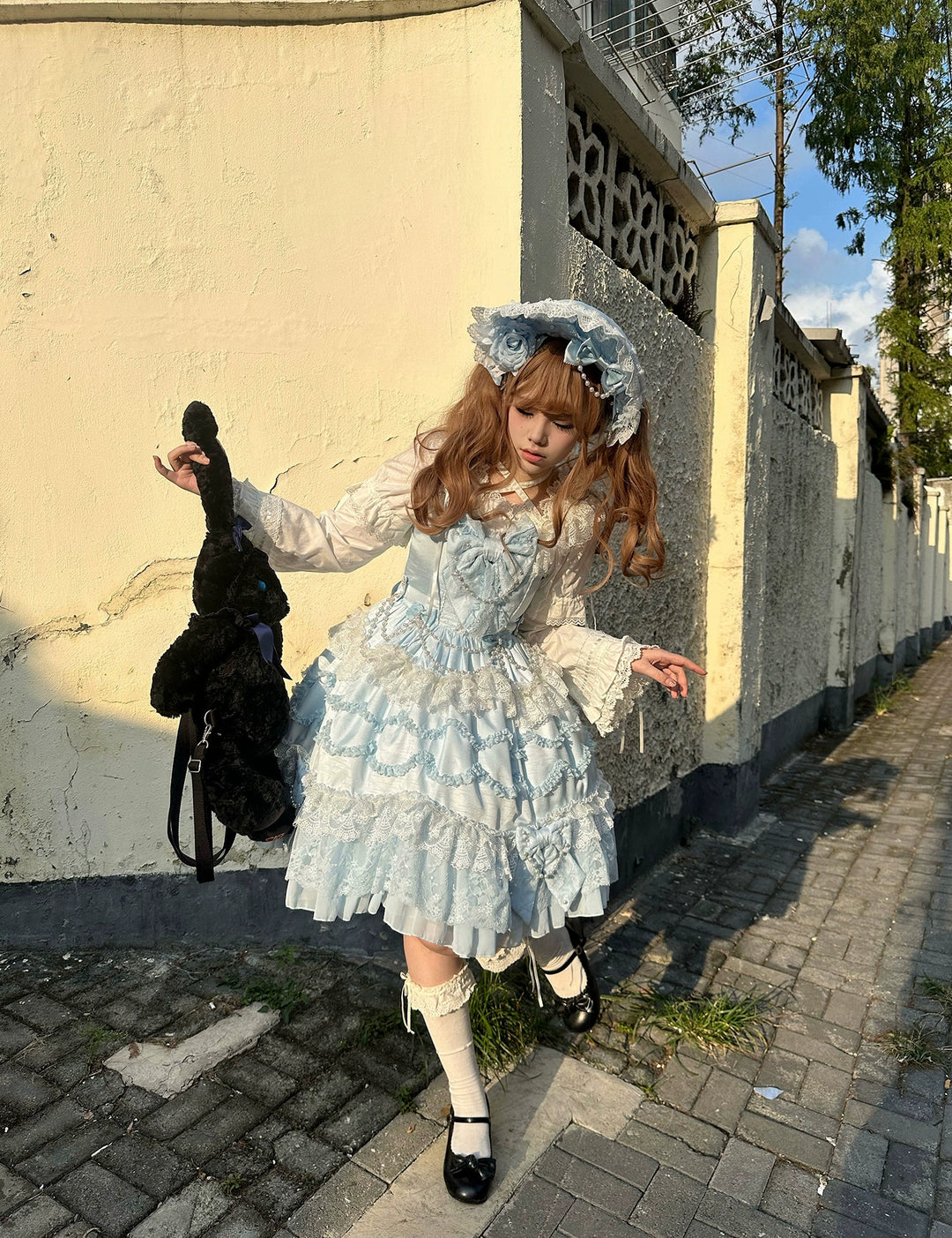 Mengfuzi~Showa Doll~Old School Lolita JSK Dress Tiered Skirt